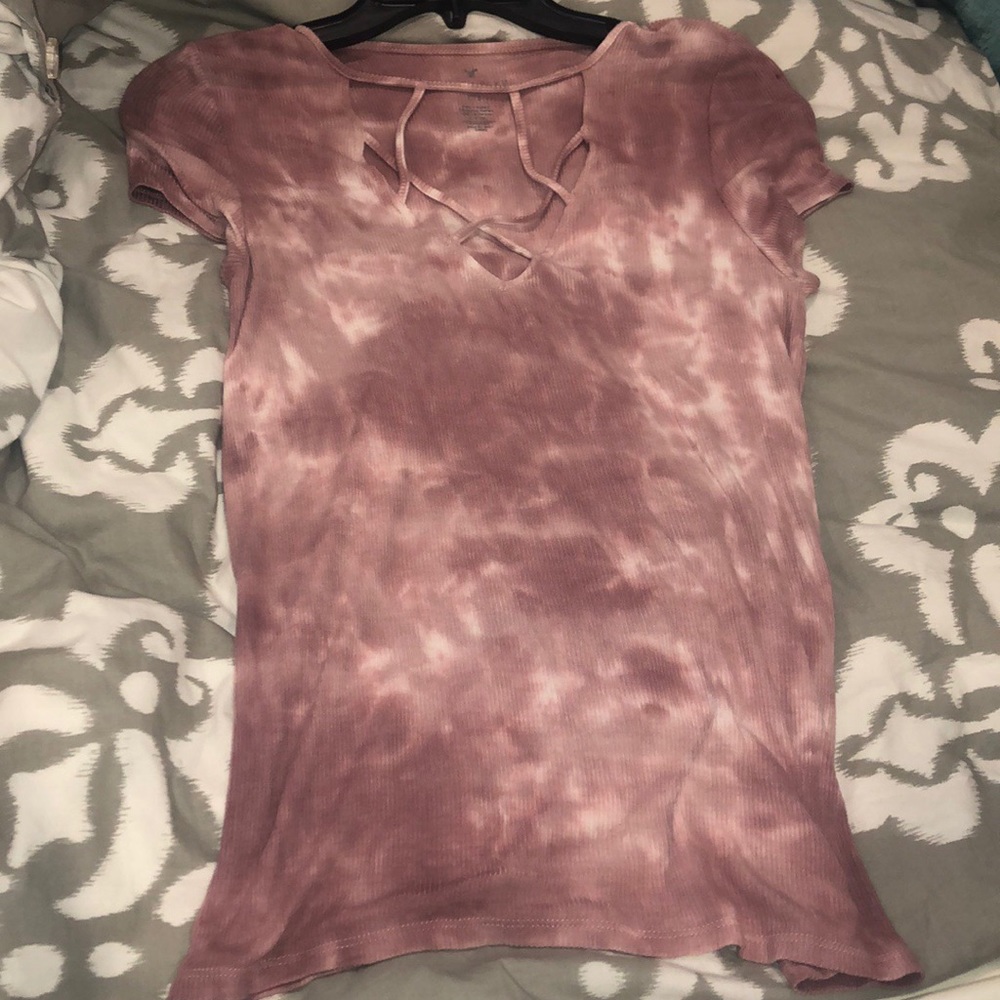 American Eagle Soft & Sexy Pink Tie-Dye Top